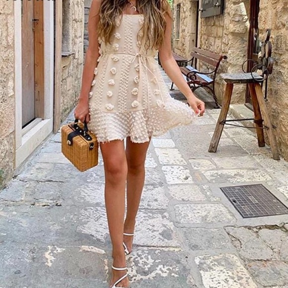 Anna Mini Dress in Beige - Picture 6 of 13